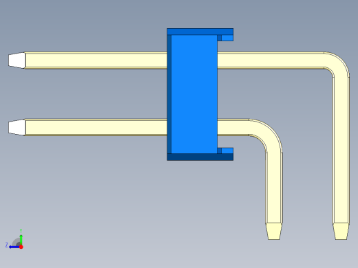 彩色公排针 100mil 2.54mm 系列-DS1022_blue_2x02p_100mil_TypeD_rev1.0右视缩略图