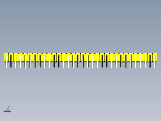 彩色公排针 100mil 2.54mm 系列-DS1022_yellow_2x32p_100mil_TypeD_rev1.0后视缩略图