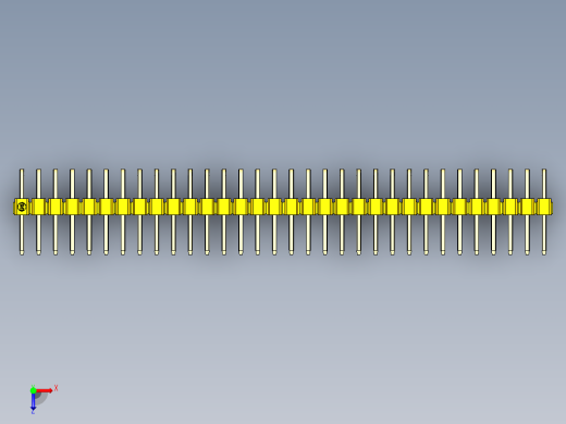 彩色公排针 100mil 2.54mm 系列-DS1022_yellow_2x32p_100mil_TypeD_rev1.0俯视缩略图
