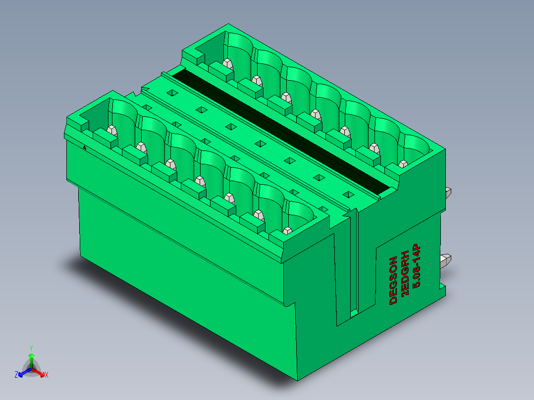 DEGSON 2EDG 系列 5.08mm 可插拔接线端子组-2EDGRH-5.08-14P-14-00AH主视图