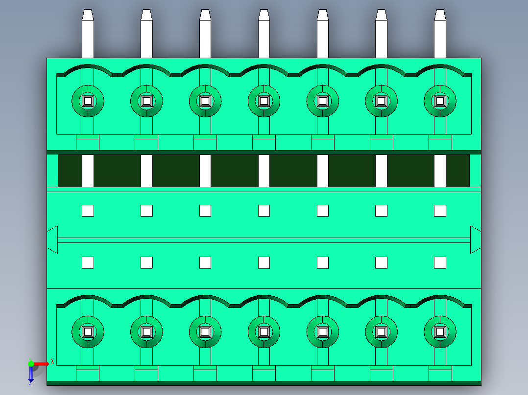 DEGSON 2EDG 系列 5.08mm 可插拔接线端子组-2EDGRH-5.08-14P-14-00AH俯视图