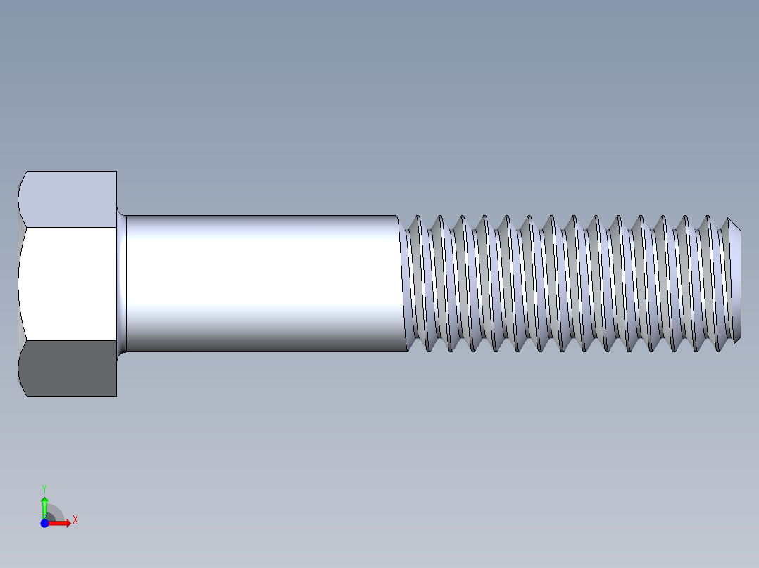 UNC 六角螺栓-Hex Bolt 0.4375-14 x 2前视图