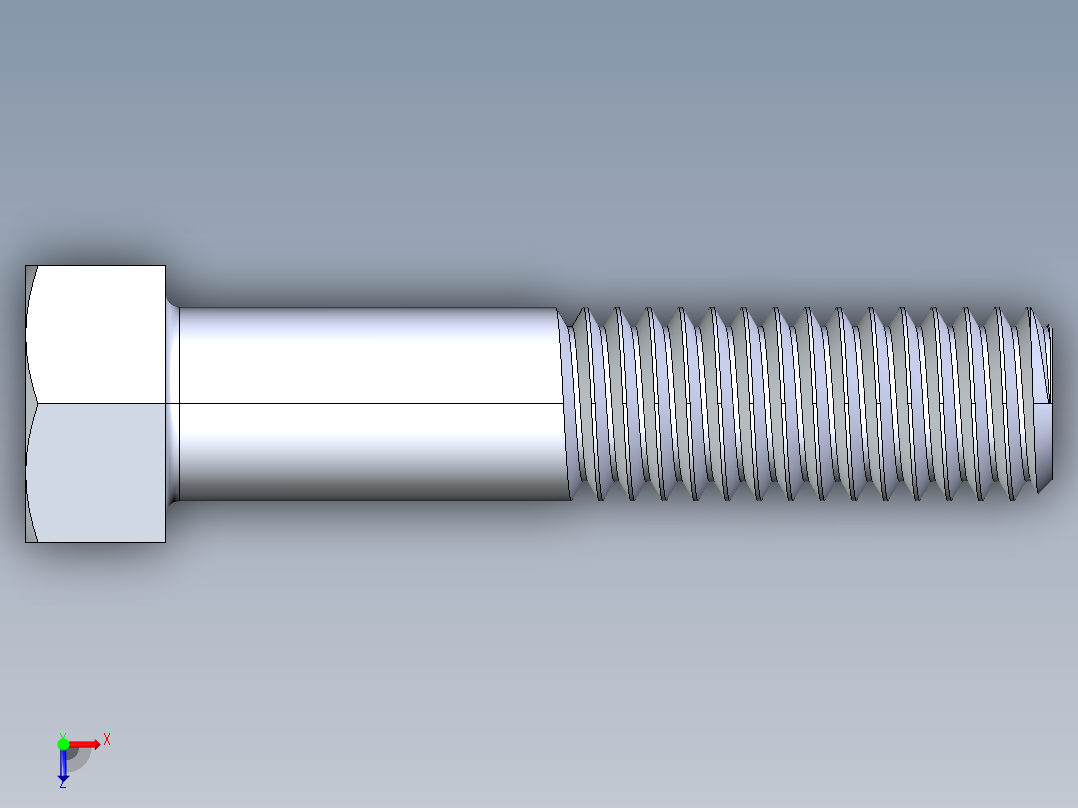 UNC 六角螺栓-Hex Bolt 0.4375-14 x 2俯视图