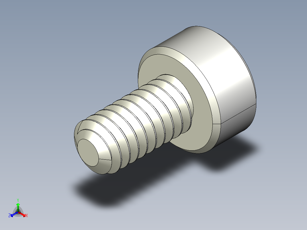 M2 x 0.4mm Thread 4mm LONG SOCKET HEAD CAP SCREW.IGS主视图