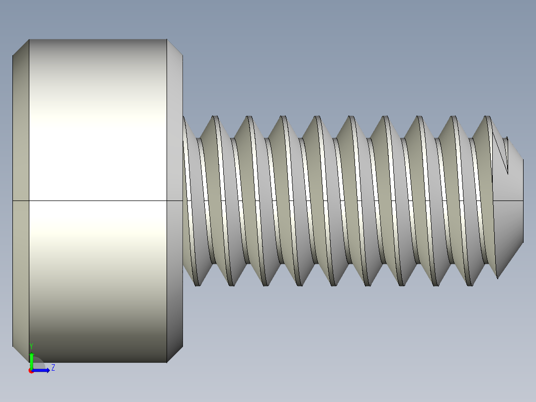 M2 x 0.4mm Thread 4mm LONG SOCKET HEAD CAP SCREW.IGS左视图