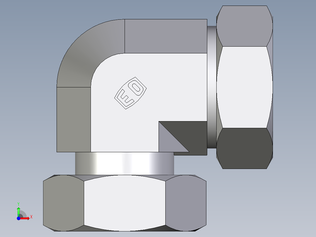 卡套式工业通用硬管接头EO_Standpipe_elbow_EVW42LCF前视图
