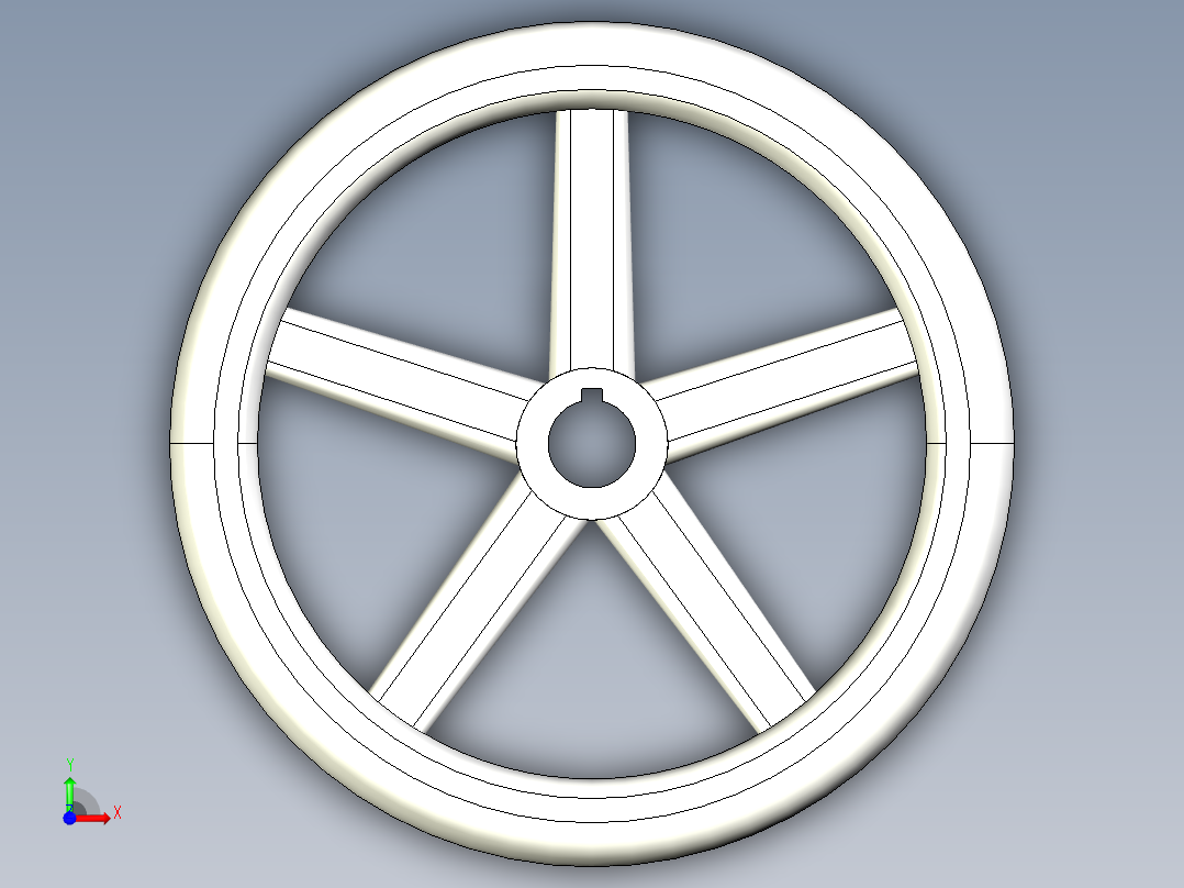 鋁合金手輪(無把手)2459-3D多系列多零件图纸模型前视图