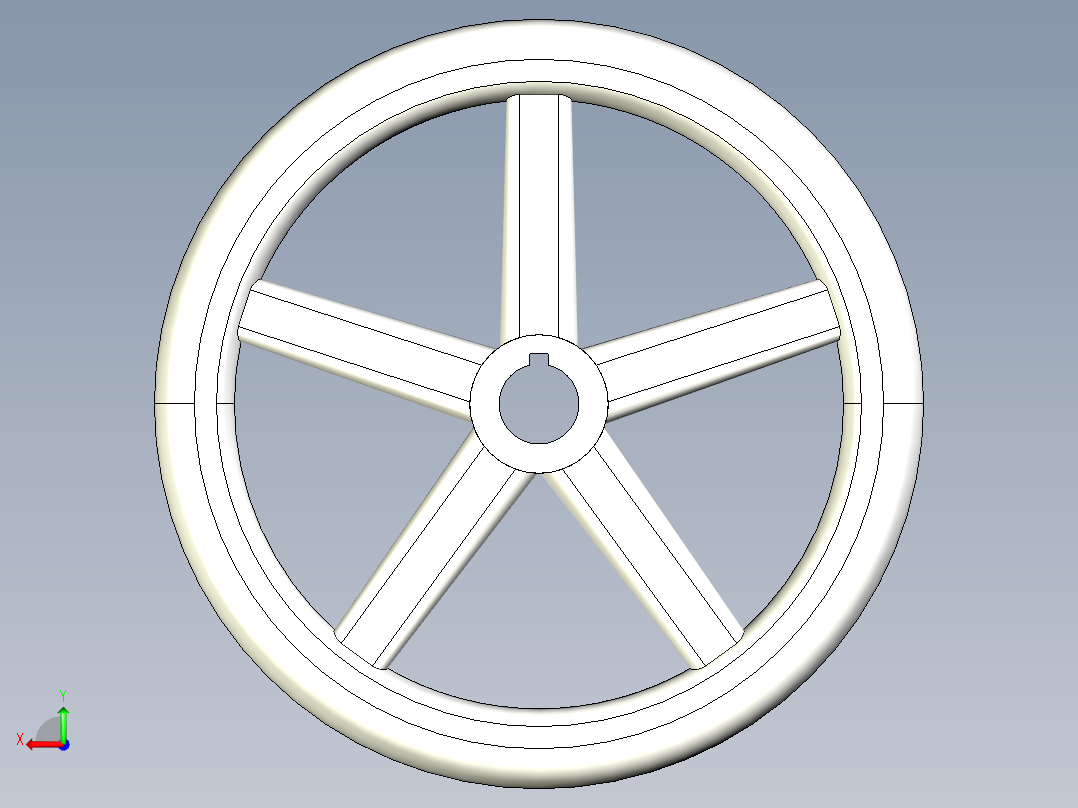鋁合金手輪(無把手)2459-3D多系列多零件图纸模型后视图
