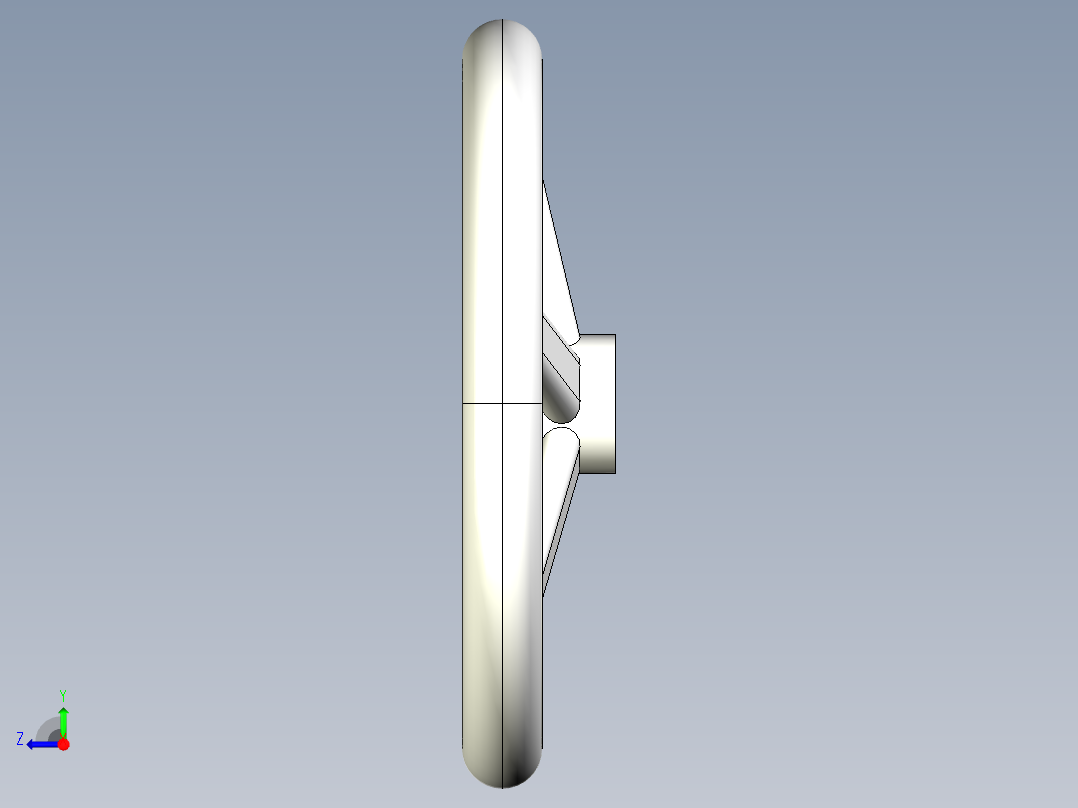 鋁合金手輪(無把手)2459-3D多系列多零件图纸模型右视图