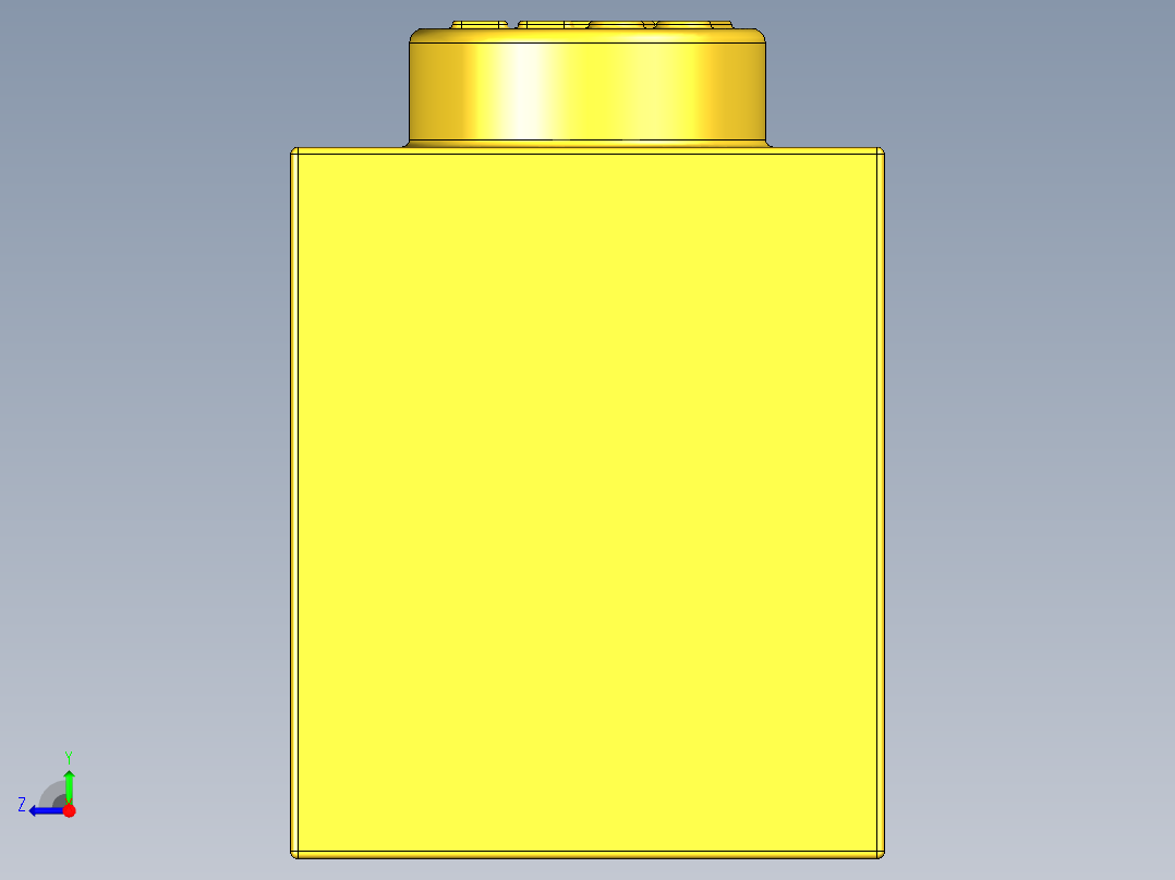 乐高套装 4421基本积木-300424 Bright Yellow Brick 1 x 2.STEP右视图