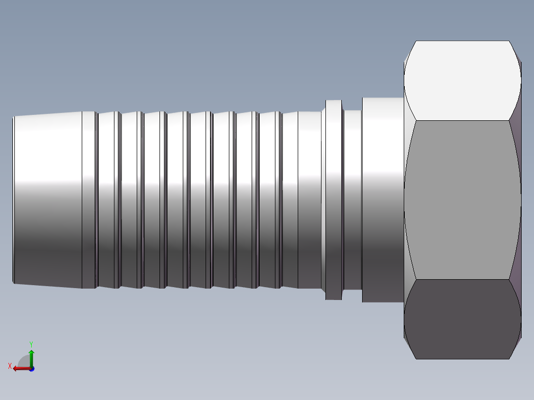 伊顿-20411 24度锥内螺纹（轻型）胶管接头后视图