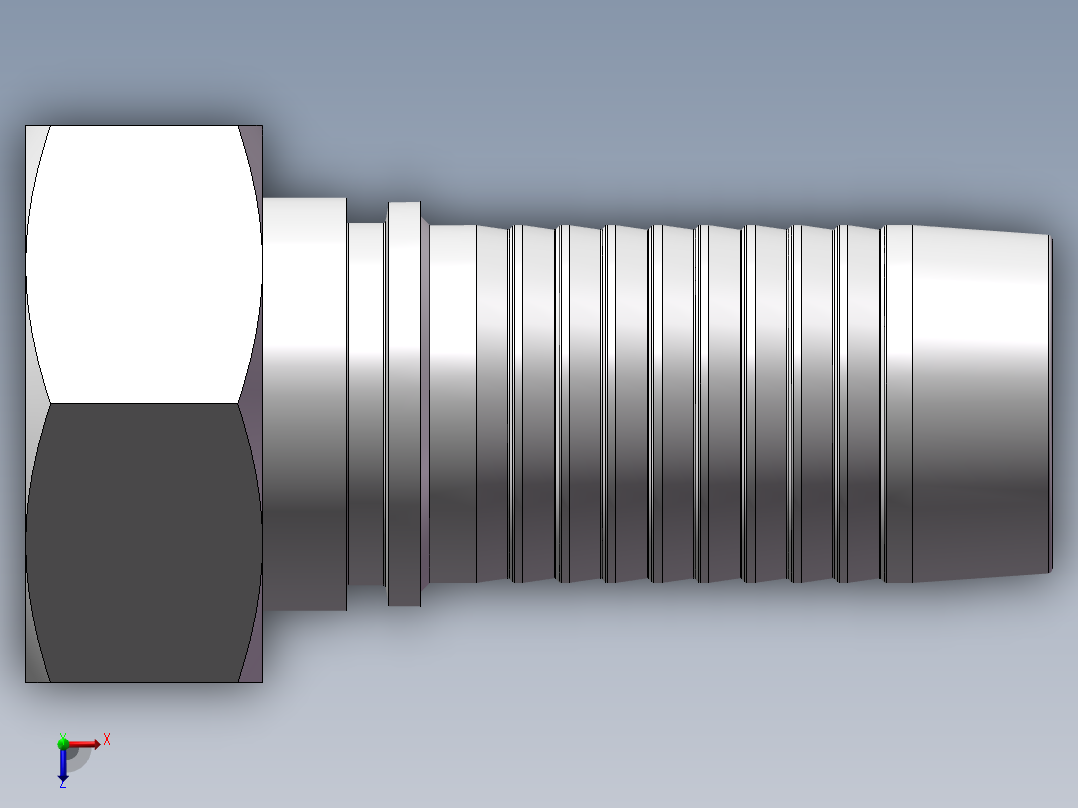 伊顿-20411 24度锥内螺纹（轻型）胶管接头俯视图