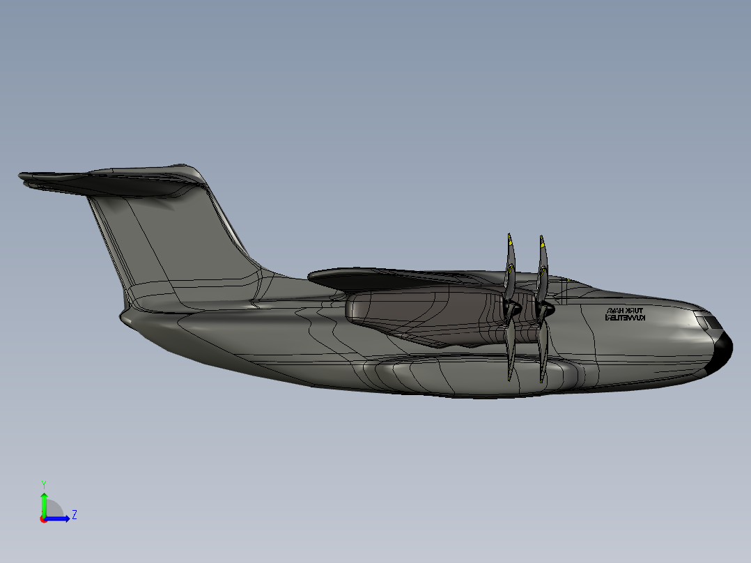 大型无人机左视图