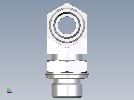 卡套式工业通用硬管接头EO_Adjustable_locknut_branch_tee_TEE16SROMDCF左视缩略图