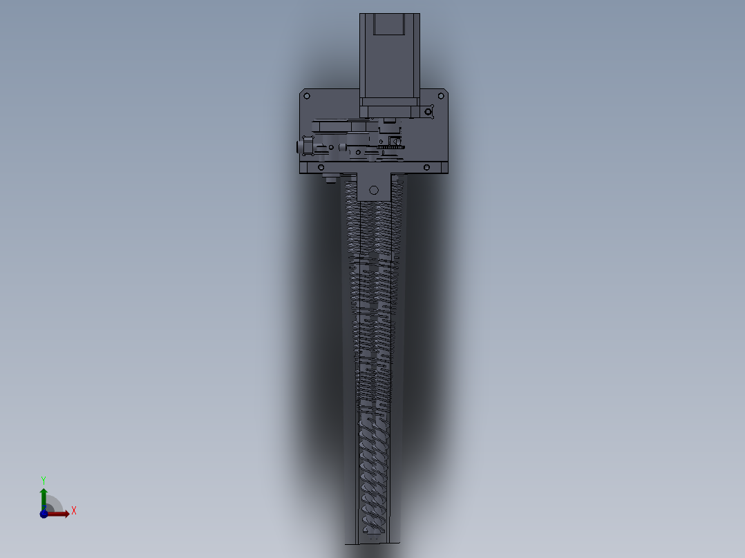 双螺杆挤出机构三维+二维前视图