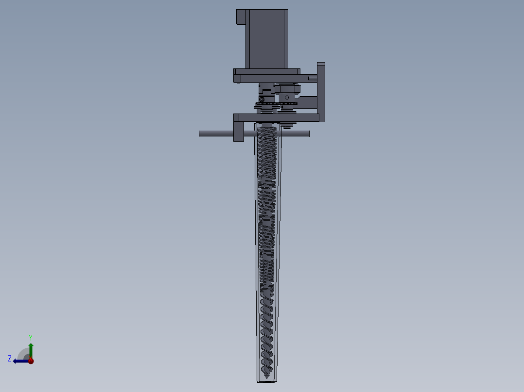 双螺杆挤出机构三维+二维右视图