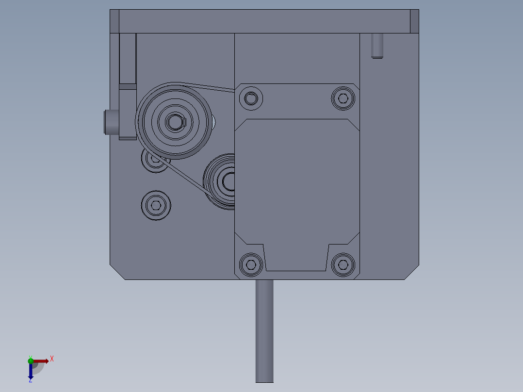 双螺杆挤出机构三维+二维俯视图