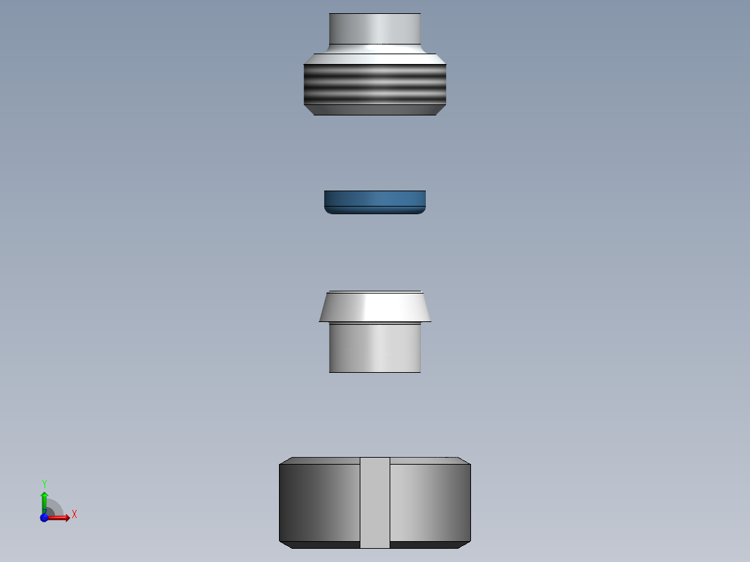 管件接头、螺纹接头、三通(51)前视图