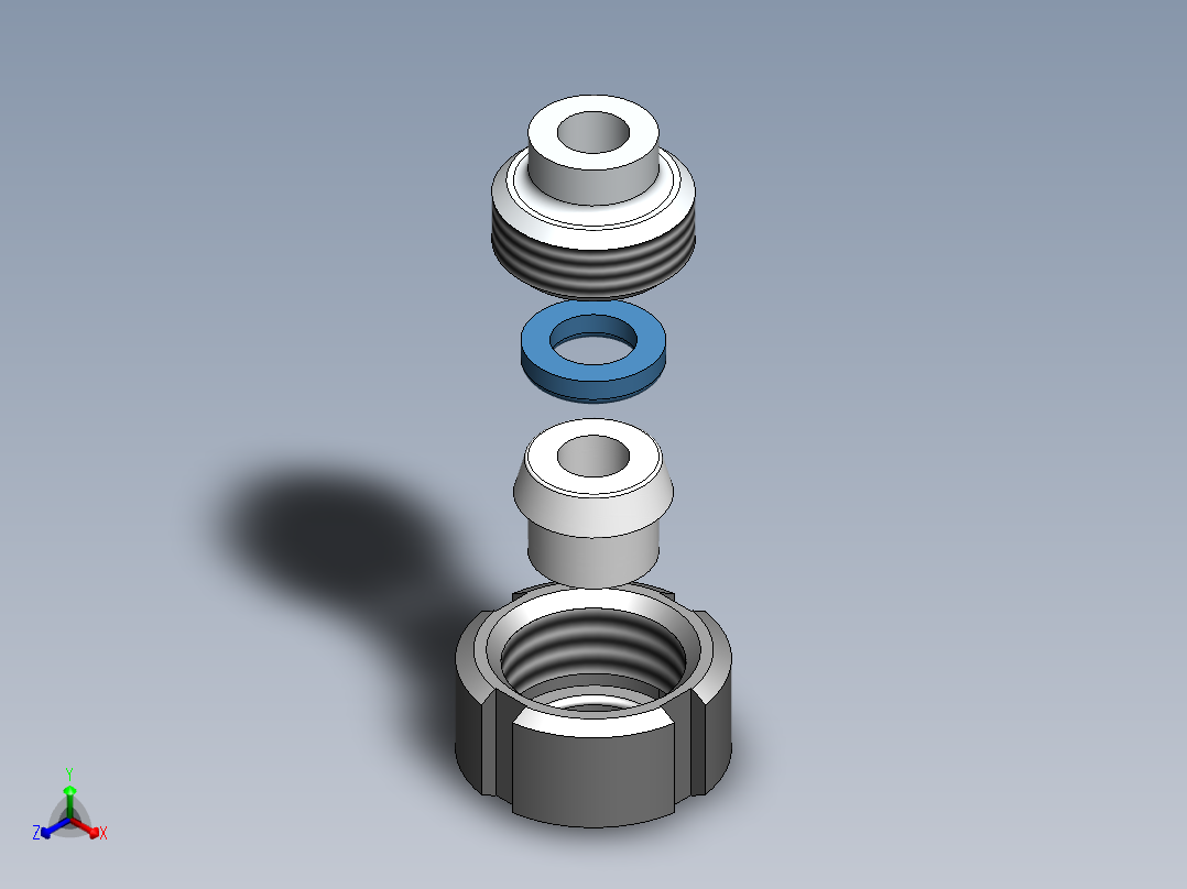 管件接头、螺纹接头、三通(51)正等轴测图