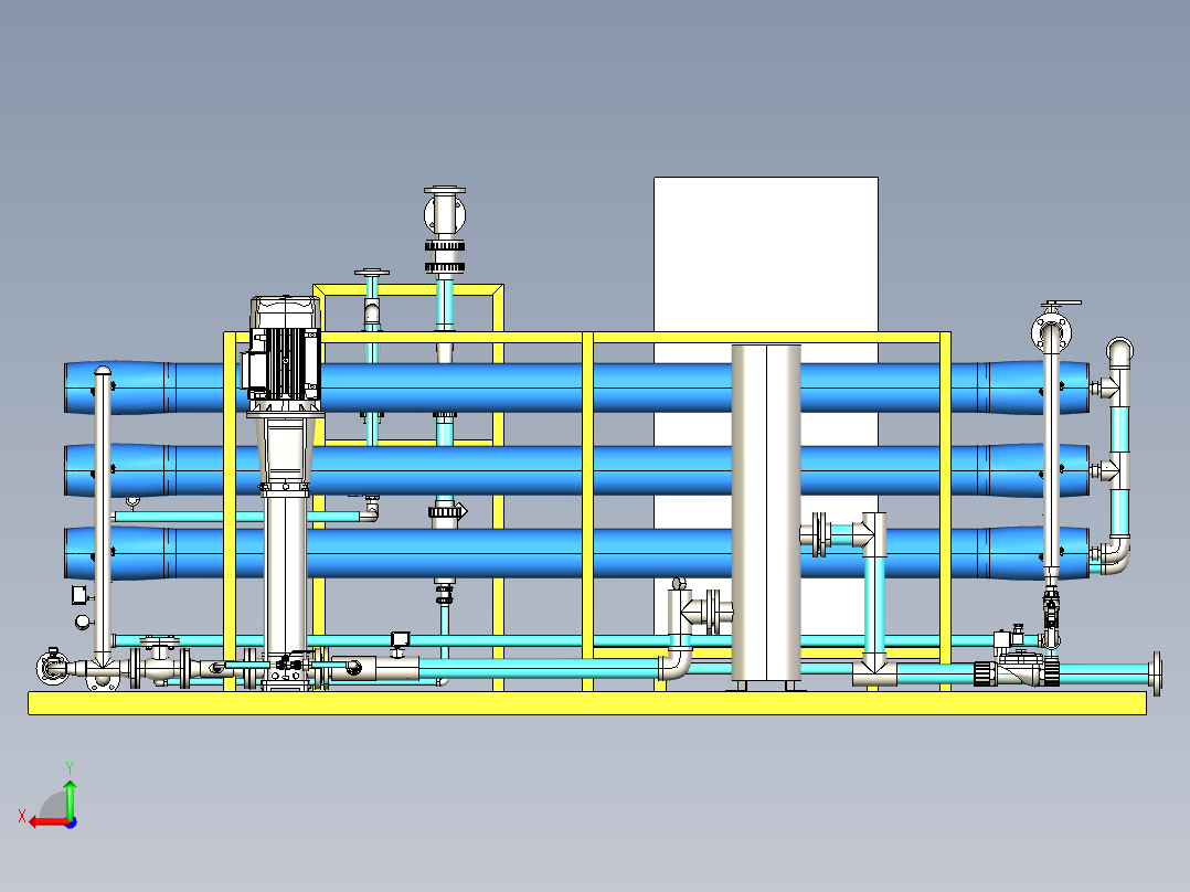 7T净水反渗透设备后视图