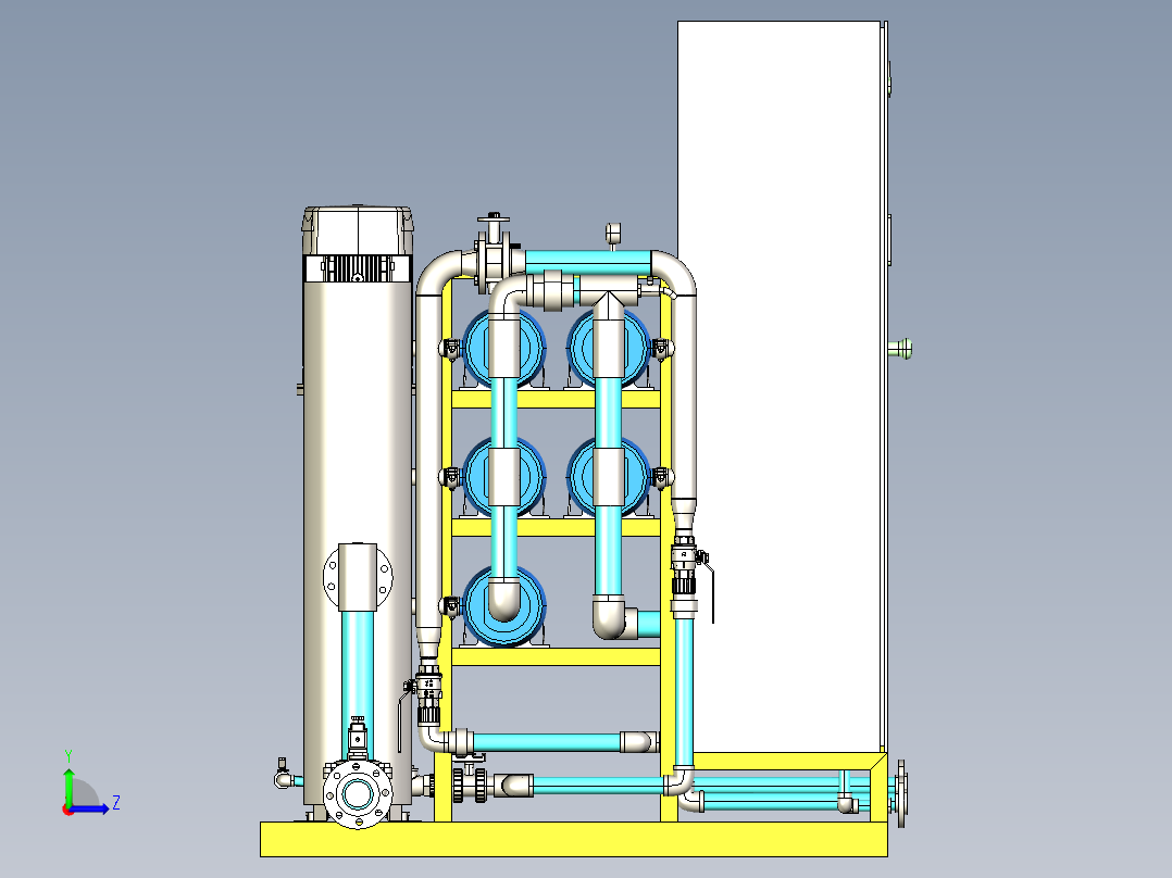 7T净水反渗透设备左视图