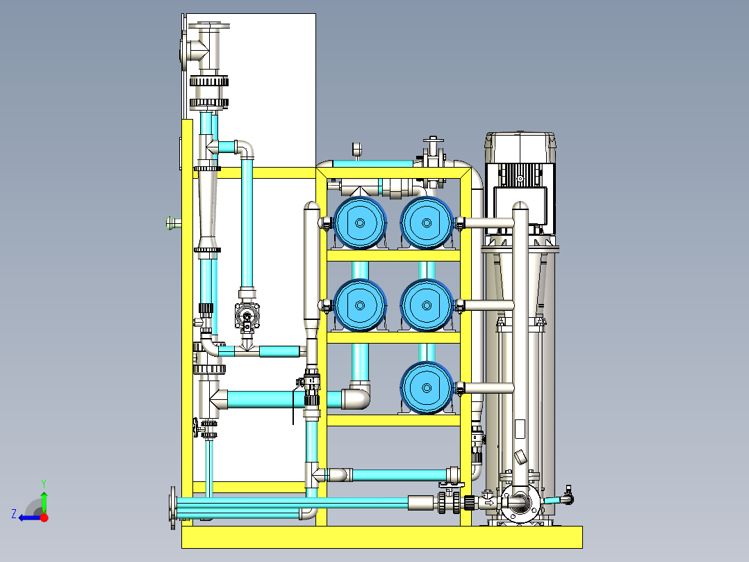 7T净水反渗透设备右视图