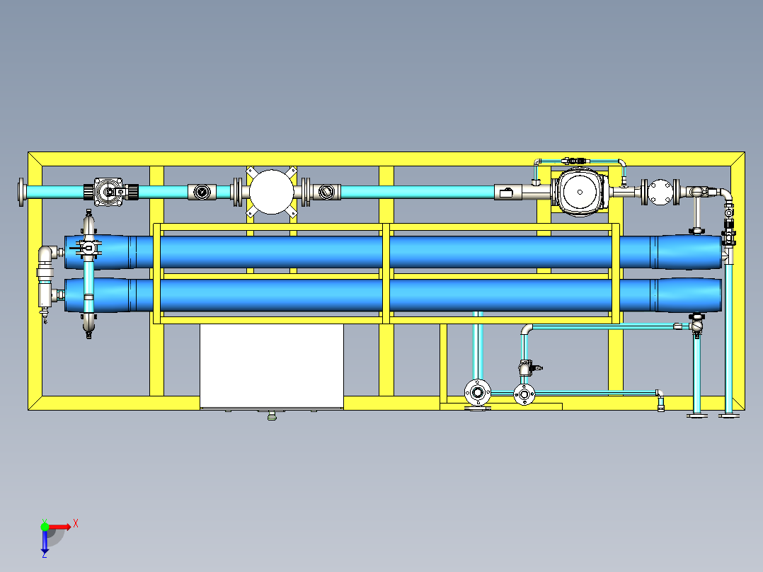 7T净水反渗透设备俯视图