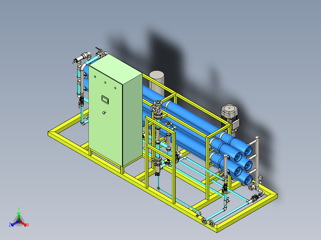 7T净水反渗透设备正等轴测图