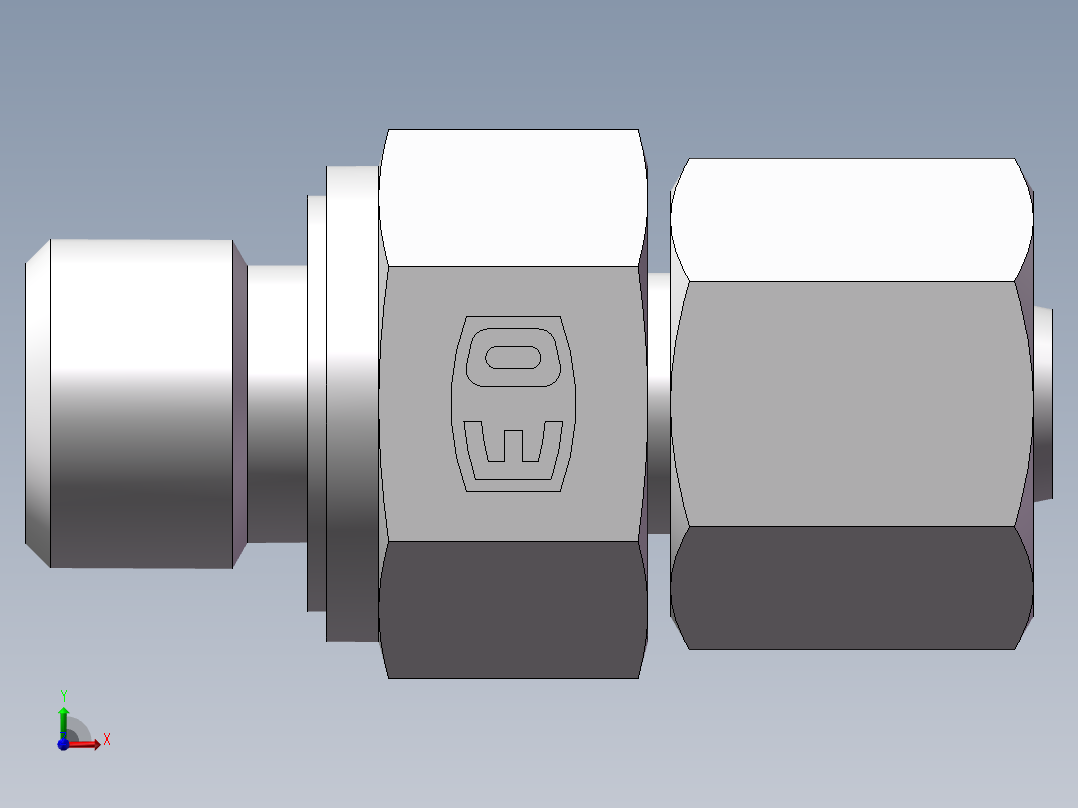直通管螺纹组合接头、2BC-04-14WD前视图