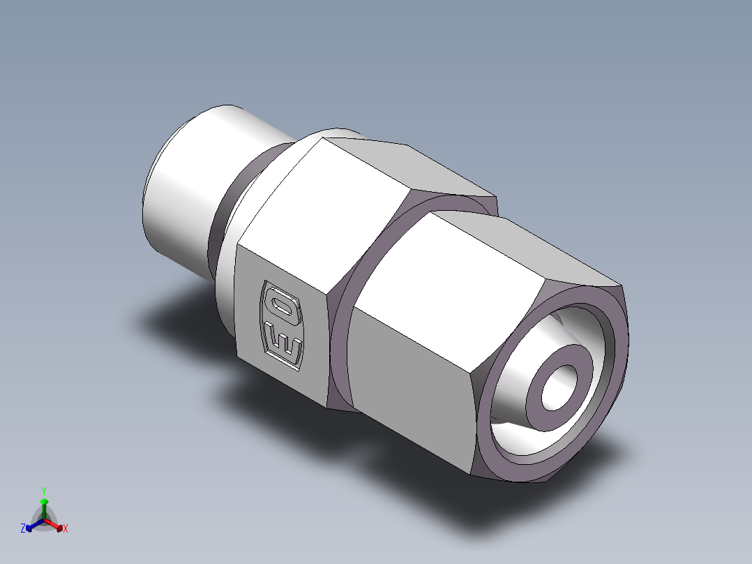 直通管螺纹组合接头、2BC-04-14WD正等轴测图