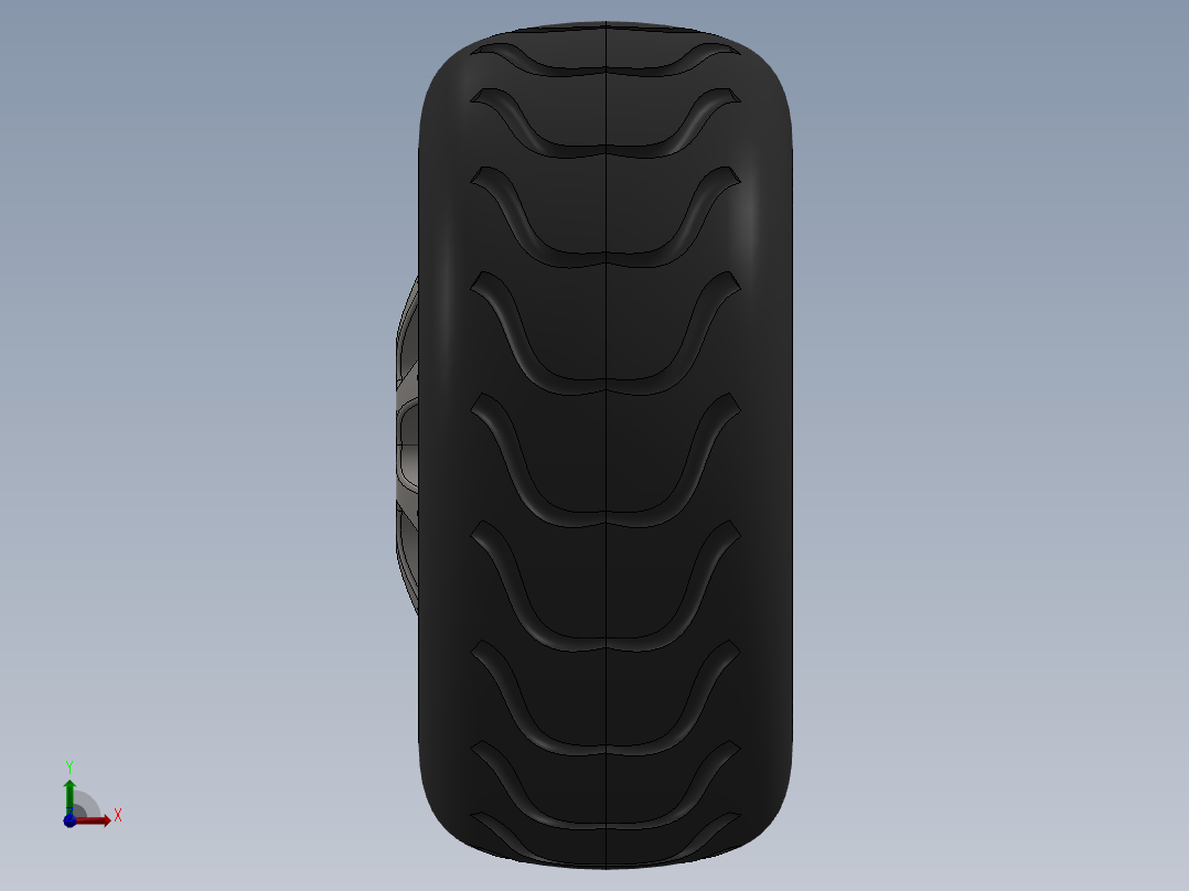 轮胎、车轮、轮毂前视图