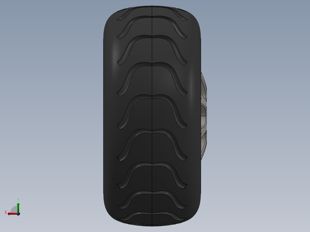 轮胎、车轮、轮毂后视图