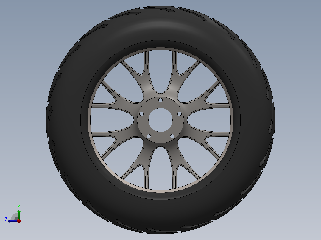 轮胎、车轮、轮毂右视图
