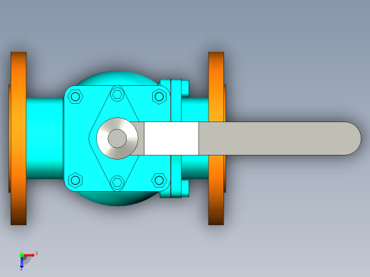 DN50法兰连接球阀俯视缩略图
