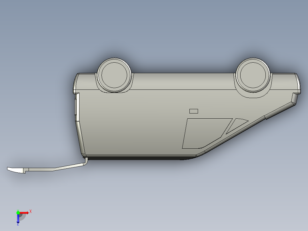 A2004901-厢式货车尾门打开。俯视图
