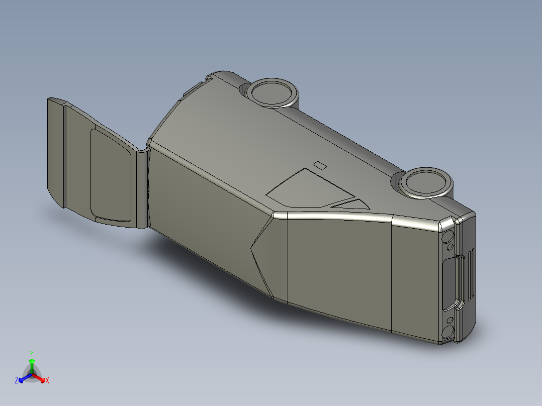 A2004901-厢式货车尾门打开。正等轴测图