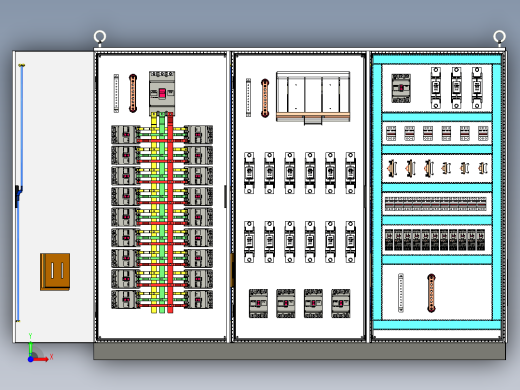 三柜组装刀开关直流接触器控制柜 55727前视缩略图