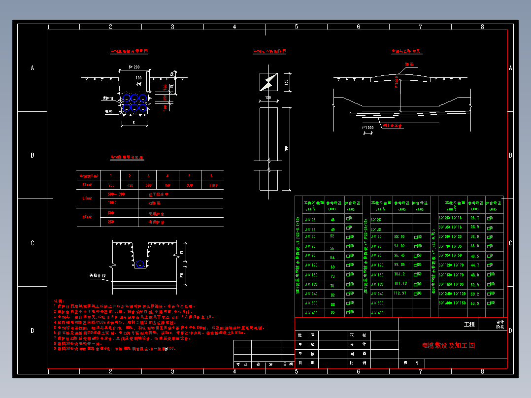 电力工程电缆敷设通用图