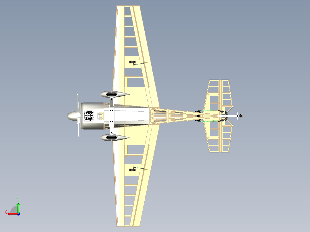 胶合板和轻木构建遥控航模后视图