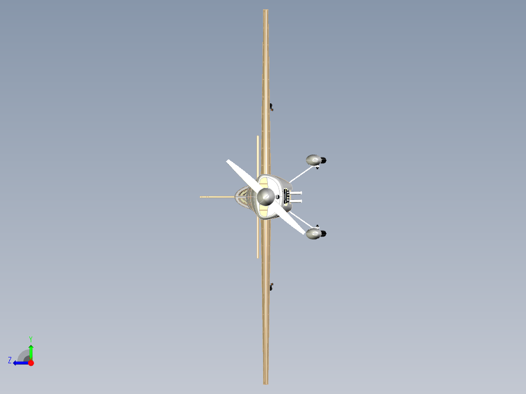 胶合板和轻木构建遥控航模右视图