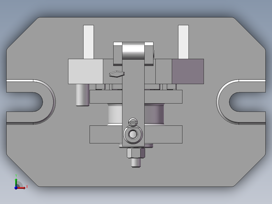 方刀架的钻M12螺纹底孔夹具设计及机械加工工艺装备含proe、SW三维及非标8张CAD图前视图