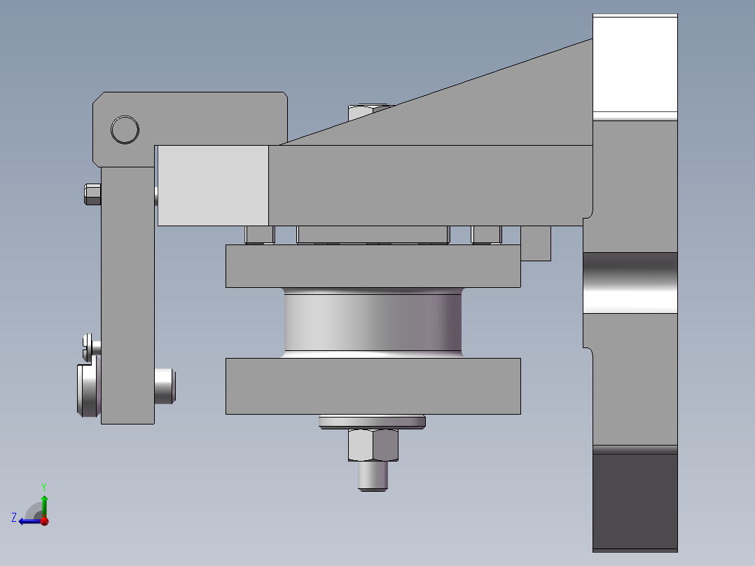 方刀架的钻M12螺纹底孔夹具设计及机械加工工艺装备含proe、SW三维及非标8张CAD图右视图