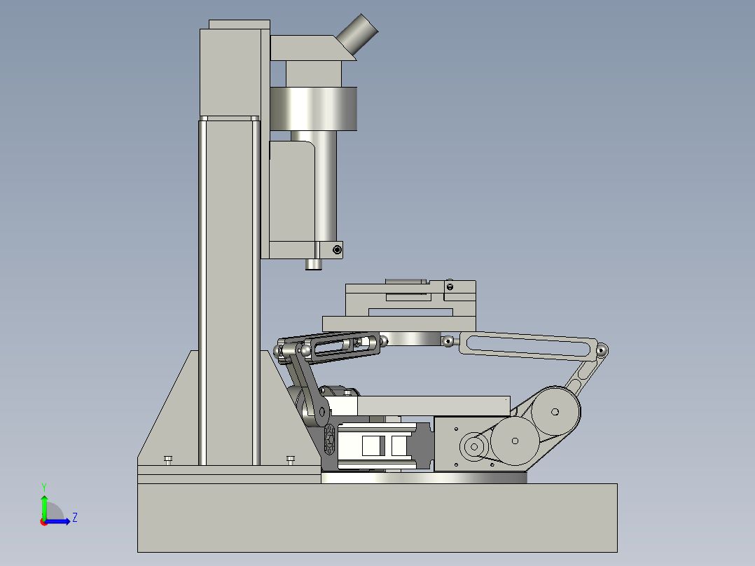 小口径深孔内壁激光加工系统左视图
