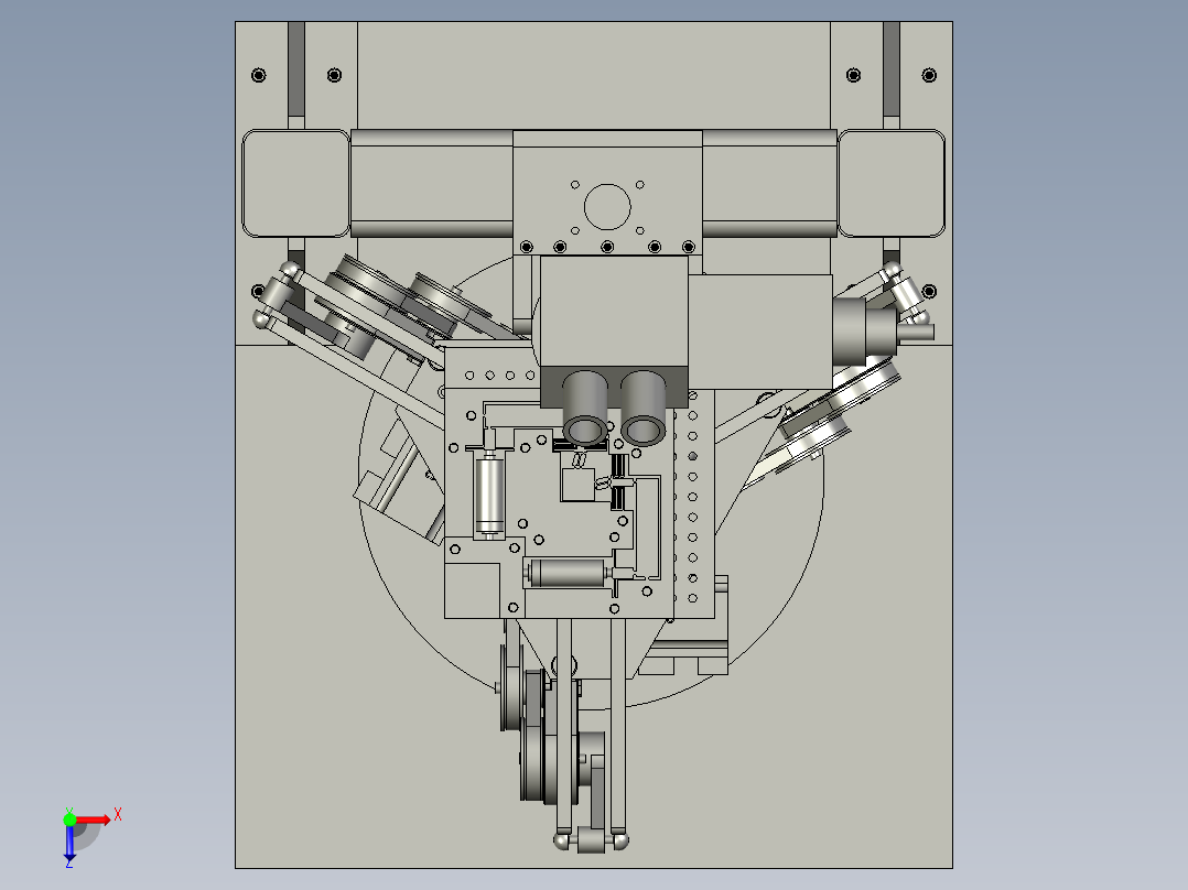 小口径深孔内壁激光加工系统俯视图