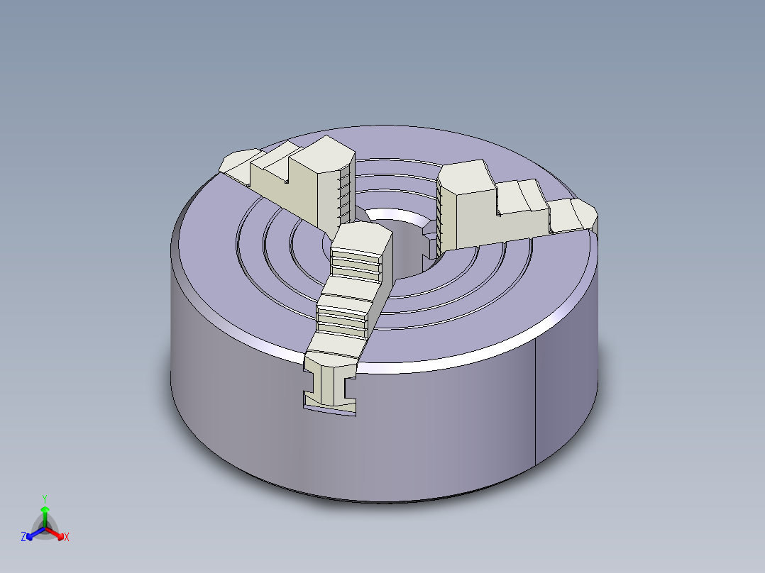 三爪卡盘（80）--592937--80正等轴测图