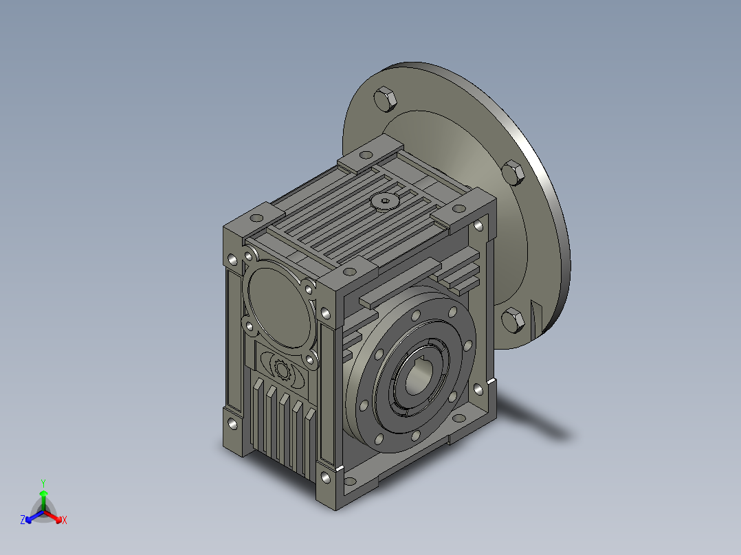 NMRV063蜗轮蜗杆减速机RV63-20-15kW_NMRV减速机主视图