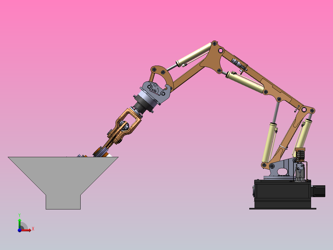 换辊机械手三维SW+二维CAD前视图