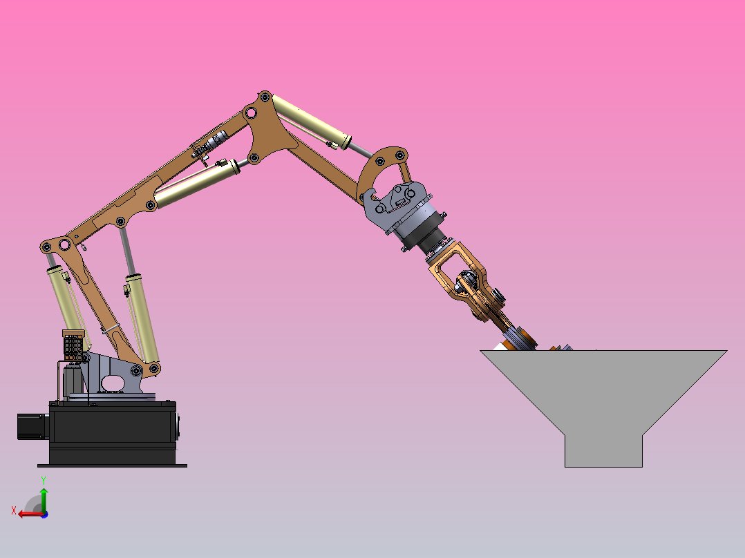 换辊机械手三维SW+二维CAD后视图