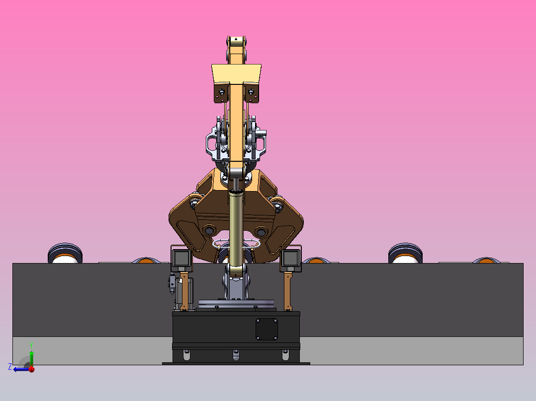 换辊机械手三维SW+二维CAD右视图