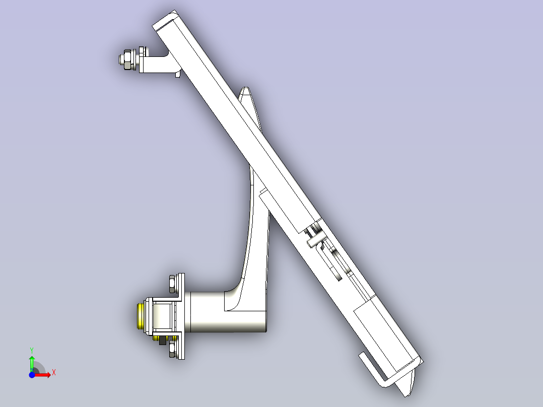 一种配电盘门用链条机构3D图纸前视图